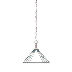 Toltec Lighting Chain/Square 1 Light Pendant in Brushed Nickel (12-BN-953)