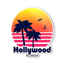 Squiddy Hollywood Florida Magnet for Car Fridge Locker Metal Door - 5