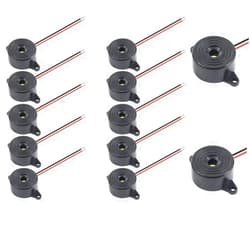 Tatoko DC 3-24V Active Piezo Buzzer 85 db with Industrial Audio Inside 2-Wire Leads Electric Alarmer 12PCS