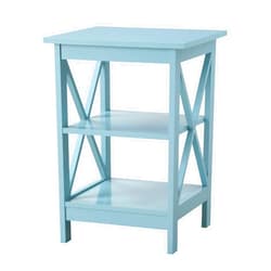 Convenience Concepts Oxford End Table with Shelves, Sea Foam Blue