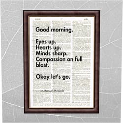 HighVibeDen Good Morning Positive Inspirational Dictionary Art Print Wall Decor Upcycled Vintage Decoration Aesthetic Farmhouse Artwork Uplifting Encouragement Handmade Art Prints Wall Art Office Home - UNFRAMED
