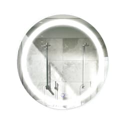 Krugg | Round 24 Inch LED Bathroom Mirror | Lighted Vanity Mirror Includes Dimmer & Defogger | Wall Mount Vertical or Horizontal Installation