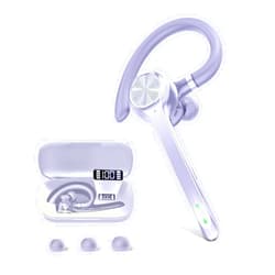 HEIBAS Bluetooth Headset, Wireless Bluetooth Earpiece with 500mAh Charging Case 72 Hours Talking Time Built-in Microphone for iOS Android Cell Phone, V5.1 Hand-Free Headphones for Trucker-Violet
