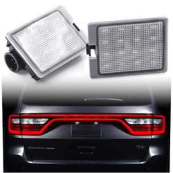 NSLUMO LED License Plate Light Assembly Compatible with Dodge Durango 2014-2020, OEM Fit Replacement Xenon White 18-SMD Number Plate Led Tag Lights