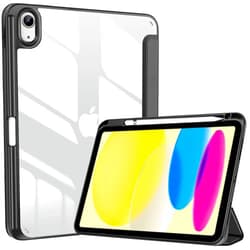 ProCase for iPad 10th Generation Case with Pencil Holder 2022 10.9 Inch, Clear Back iPad 10 Case, 10th Gen iPad Case for A2696 A2757 A2777 -Black