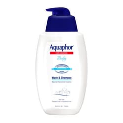 Aquaphor Baby Wash and Shampoo, Unscented Baby Shampoo and Wash, 25.4 Fl Oz Pump Bottle