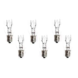 Haraqi 6 Pack 15 Watt E12 Socket Salt Lamp Bulbs,Replacement Incandescent Bulbs for Himalayan Salt Rock Lamps and Plug in Night Lights