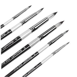 Genixart Round Pointed Tip Paint Brushes Set, 6 Pcs Artist Paintbrushes for Acrylic Oil Watercolor Gouache Painting, Premium Nylon Hair Art Paint Brush for Beginners and Professionals