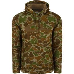 Drake Waterfowl Men's LST Silencer Hunting Warm Anti-Pilling Hoodie with Soft Feel Combed Fleece Interior & Kangaroo Pouch, Old School Green, XX-Large