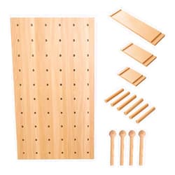 LHIUGE Peg Boards for Walls with Shelf & Hooks, Pegboard Ledges Organizer,for Bedroom Garage Living Room Office Game Room Craft Room Storage,Wooden Pegboard Modular Display Organization