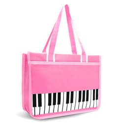 BestSounds Piano Bag, Zipper Waterproof Oxford Cloth Music Piano Accessories Book Bag Tote for Students Kids, Girls, Women, Gifts for Music Lovers Musicians (Pink)