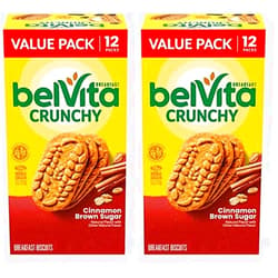 belVita Cinnamon Brown Sugar Breakfast Biscuits, Value Pack, 24 Packs (4 Biscuits Per Pack)