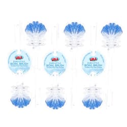 Lola Products “Classic” Toilet Brush, Durable Poly Fiber Stiff Bristles, Bathroom Toilet Bowl Cleaner, Compact Size, Non-Scratch, Long-Lasting - 6 Pack