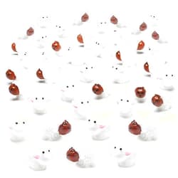 Yookeer 120 Pcs Mini Bunny Sheep Duck Turtle Figurines Bulk Rabbit Sheep Miniature Figurines Resin Cute Animals Miniature Duck Bunny Sheep Turtle Figures Mini Bunny Sheep Duck Turtle for Home Decor (Sheep)