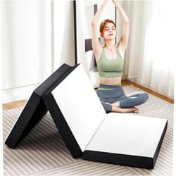 OLIXIS Tri-fold Memory Foam Mattress - 4 Inch Full Size Portable Floor Bed, Foldable Mat for Kids and Adults, Collapsible and Washable Cover with CertiPUR-US Certified, for Travel & Camping & Yoga