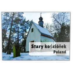 Photomagnet Stary Kościółek W Środku Lasu W Zimowej Scenerii, Fridge Magnet