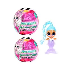 L.O.L. Surprise! LOL Surprise Mermaids! Makeover Magic Baby Sisters 2 Pack with DIY Wearable Lip Gloss Makeup for You and Your Doll, Fun Water Play, Kids Gift Ages 4+