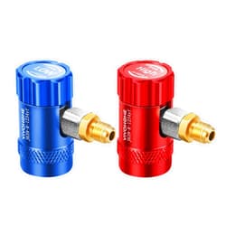 VIVOHOME R1234yf Quick Couplers Adapter, High Low Side R1234yf Manual Couplers Connector Adapters with 1/4 Inch Male Port for Air Conditioning Evacuation and Recharging