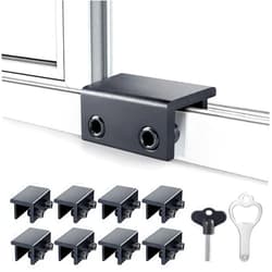 ZRFCXE Window Locks (8 Sets), Window Locks for Up and Down Windows, Sliding Window Locks, Window Locks for Horizontal Sliding Windows, Child Proof Window Locks Security, Adjustable Window Stoppers (Black)