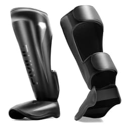 FIVING MMA Martial Arts Shin Guards – Padded, Adjustable Muay Thai Leg Guards with Instep Protection for Kickboxing/MMA Training and Sparring – Durable, Professional MMA Equipment