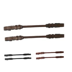 Majestic Ally Pair of Rolled Leather Buckeled Grab Strap for English Saddles, Hand Hold Strap for Safety When Riding Horse - Pack of 2