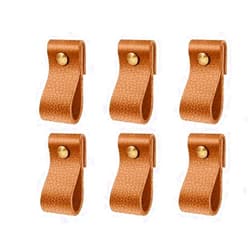 VBHHY Leather Dresser Knobs, 6 Pack Knobs for Dresser Drawers, Soft Drawer Knobs Upgrade The Look of Furniture, Perfect Replacement of Metal Cabinet Knobs (Brown)