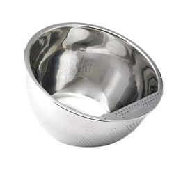 Helen's Asian Kitchen Professional Rice Washing Bowl – Stainless Steel Rice Rinser Strainer with Side Drainer, 3-Quart Capacity. Ideal for Quinoa, Rice, Grains, Legumes, Vegetables. Kitchen Essential