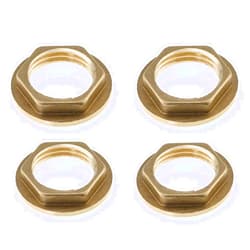 MEETOOT 4pcs Brass Lock Nuts Pipe Fitting 1/2 Inch NPT Female Lock Nut Gasket NPT Female Brass Flange Hex Lock Nut Suitable for Water, Gas, Oil