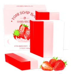 Shibarcle 3 PCS Yoni Soap Bar, Organic Yoni Bar Soap Yoni Wash Feminine Wash for Women Ph Balance, Natural Deodorant Vaginal Body Bath Soap Body Wash Strawberry Handmade feminine soap