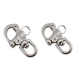 NRC&XRC Swivel Eye Snap Shackle Quick Release Bail Rigging Sailing Boat Marine Stainless Steel Clip Pair