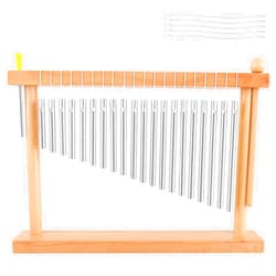 EASTROCK 20 Note Chime Table Wind Chime Bar Percussion Instrument Single Row Chime Hand Chimes Relaxing Meditation Healing Sound Desktop Decoration (Silver)