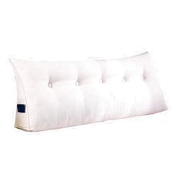 ZHNALIUS Large Soft Comfortable Backrest Headboard King cushion pillow for reading Rest in twin bed，Breathable Triangular Wedge Support positioning backand Back waist wall Pillow with Washable Cover White