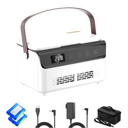 QIRDLP Portable medicine cooler box with LCD touch screen temperature display for home,travel,keep cooling at any time (double layer Celsius temperature)