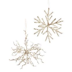 Giftcraft 667019 Christmas Snowflake Ornament, Set of 2, Plastic and Wire