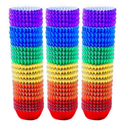 Elcoho 600 Pieces 1.25 Inch Mini Foil Metallic Cupcake Liners Muffin Paper Cases Baking Cups, 6 colors