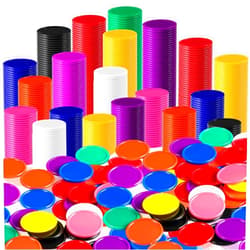 Coopay 1000 Pieces Plastic Learning Counters Disks Bingo Chip 10 Colors Counting Discs Markers for Math Practice and Poker Chips Game Tokens Kids Reward, 1 Inch (10 Colors)