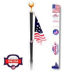 Ezpole 21 Foot Liberty Bronze Telescoping Inground Flag Pole Kit For Outdoors-Winds To 130 Mph Dual Flag Pole Holder For Outside House-Made In USA-Home Camper-Includes Pole Flag Ground Sleeve Hardware