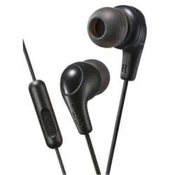 JVC Gumy Plus Earbuds with Mic and Remote for Connected Devices - Silicone Ear Pieces - Black