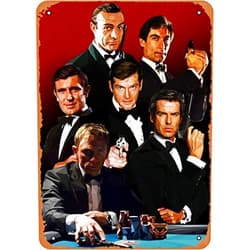 LKXUXUMYN Metal Tin Sign 8 X 12 Inch - James bond no time to die Movie - Poster Metal Plaque Cafe, Bar, Home Wall Decor