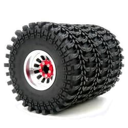HOBBYSOUL RC Height 4.75''/121mm Tires 1.9 tyres & 1.9 Beadlock Wheels Adjustable 4 Offsets Rims For 1/10 Mud Crawler TRX4 SCX10 Gen8, (4-Pack)