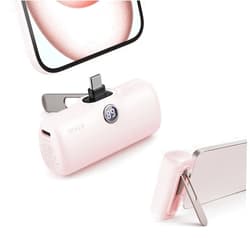 iWALK Samll Portable Charger Mini Power Bank for iPhone 15 : 20W PD Fast Charging USB-C Power Bank, LED Display, 5000mAh Battery Pack Compatible with iPhone 15 Plus,15 Pro,15 Pro Max,Samsung Pink