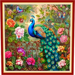 Magxvouy Cross Stitch Kits Stamped Full Range of Embroidery Kits,Cross Stitch Patterns Needlework Kits for Beginners 11CT Printed Kits&Peacock Butterfly 18x18 inch