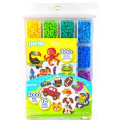 Perler 17605 Assorted Fuse Beads Kit with Storage Tray and Pattern Book for Arts and Crafts, Multicolor, 4001pcs