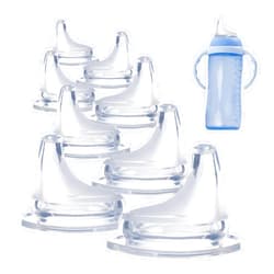 Ajrwiiy 8Pack Replacement Silicone Spout Compatible with NUK, Soft Spout Replacement for NUK Active and Learner Cups, Easy Transition from Bottle to Cup, No Spill for Sippy Cup Nipples