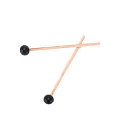 Walfront 2PCs Ethereal Drumstick Rubber Round Head Drum Sticks 5.7 x 0.7 x 0.2in Maple Wood Handle Drum Stick Mallet Drum Rubber Mallet Percussion Instrument Hammer Accessories