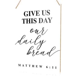 Lxjlhcl Christian Kitchen Wall Hanging Sign Decor Give Us This Day Our Daily Bread Matthew 611 Bible Verse Home Kitchen Dining Room Wooden Sign Decor Kitchen Scripture Wall Decoration Gift For Women 8x12 Inch