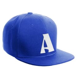 Daxton Classic Snapback Hat 3D Capital Alphabet Letters Flat Bill Visor Cap, Royal Hat White Letter A