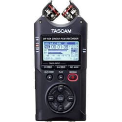 TASCAM DR-40X 4-Track Portable Handheld Field Recorder — 2 XLR/TRS Inputs, USB Audio Interface, Dual Adjustable Microphones for Stereo Recording of Music, Audio for Video and Podcasting