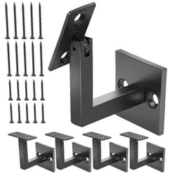 Onedaful Cuzofu 5 x 304 Stainless Adjustable Swivel Handrail Brackets , Matt Black Contemporary Square Stair Brackets for Indoor or Outdoor Staircase