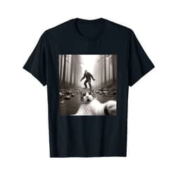 Funny Cat Bigfoot Giftidea For Women, Men and Kids Funny Surprised Scared Cat Selfie With Sasquatsch Bigfoot T-Shirt
